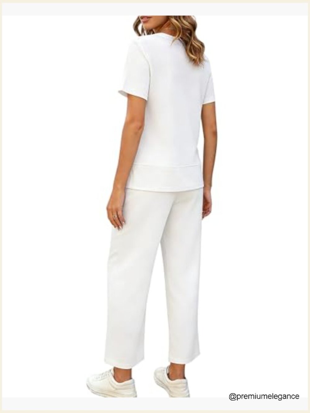 Casual 2 Piece Set for Women - Long Sleeve Side Slit Top & Pants - Picture 4 of 7